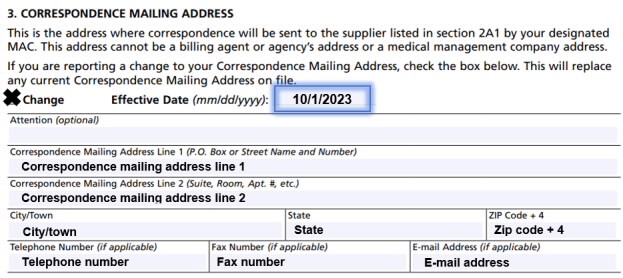 mailing address