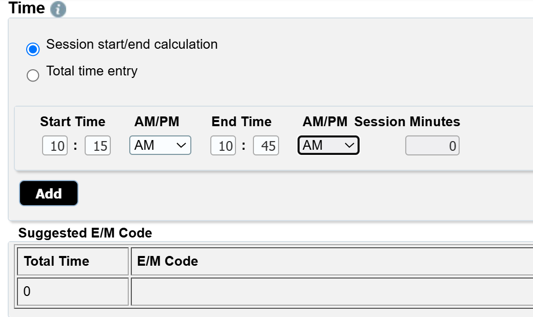 Start/end calculation