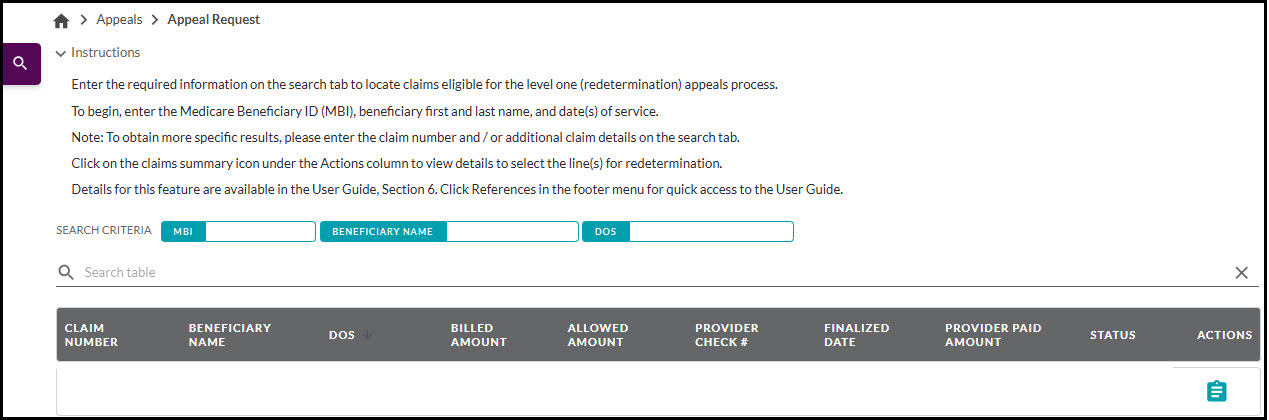 Part B – Appeals request search results