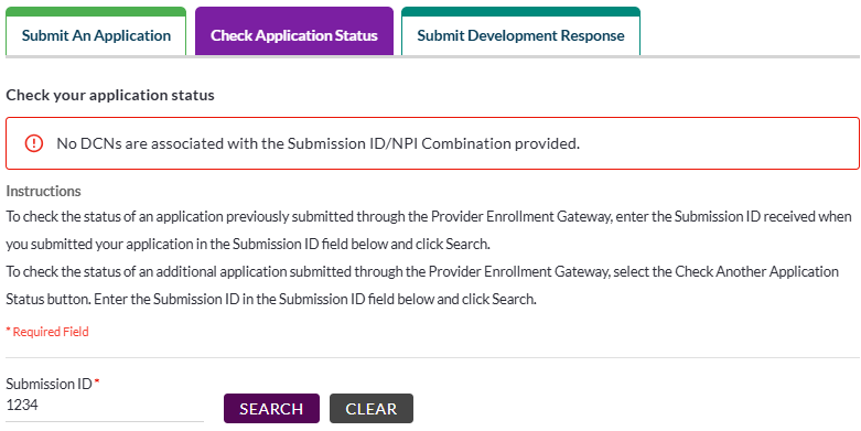 No DCN error msg