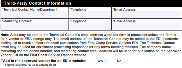 Third Party Contact Information