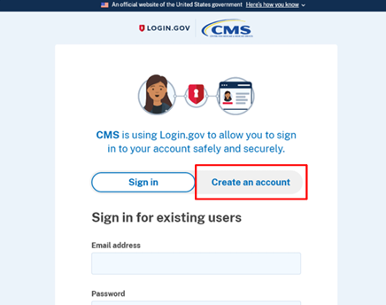 botón de crear una cuenta