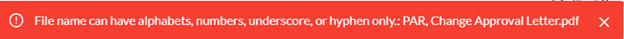 File name error message