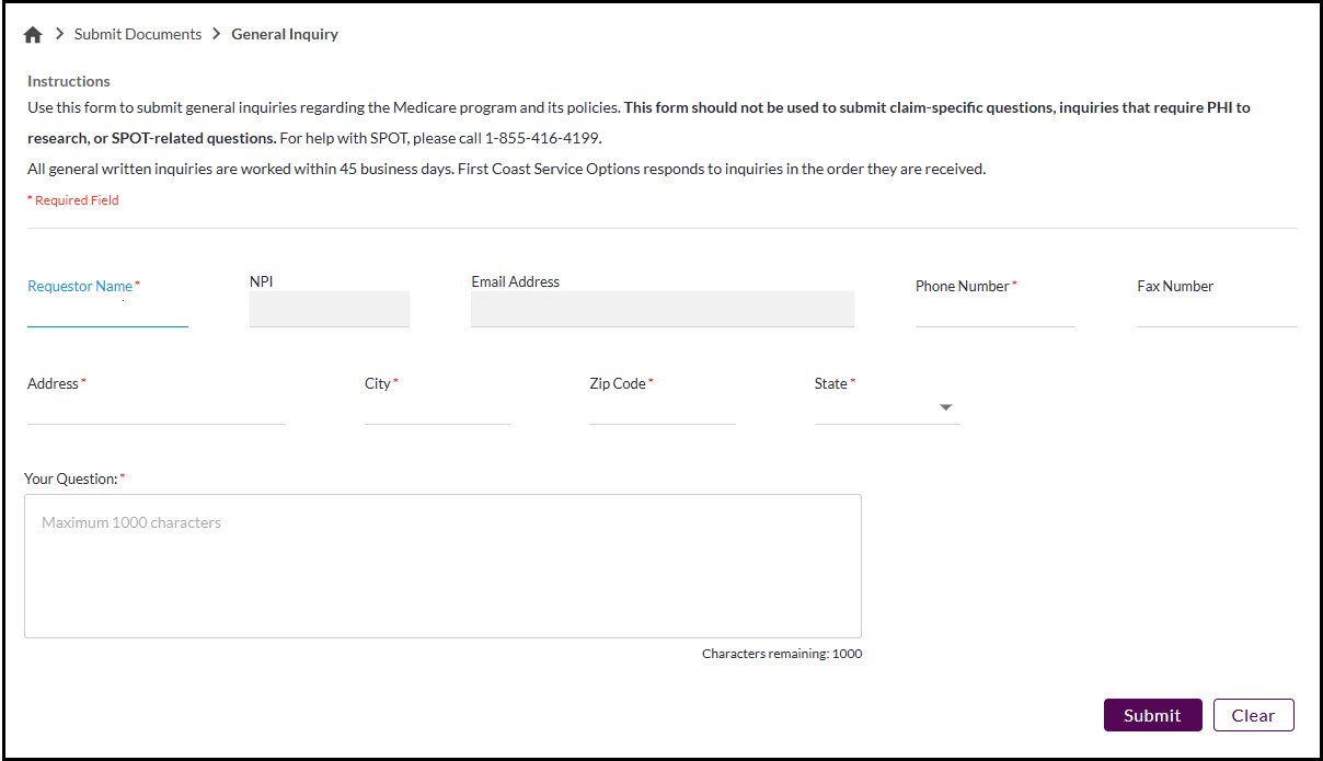 general inquiry