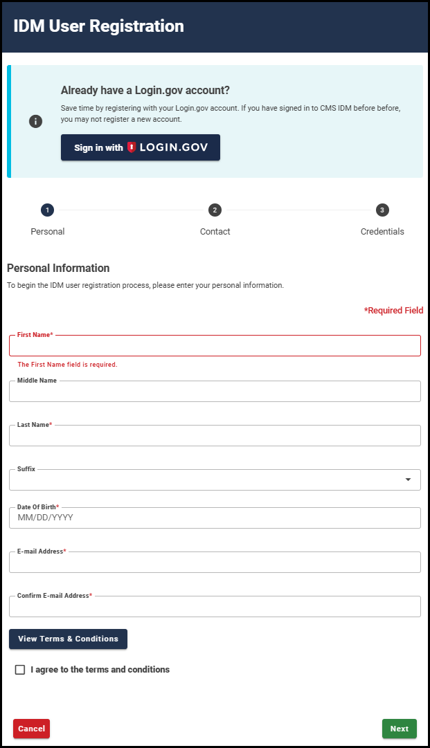 IDM registration