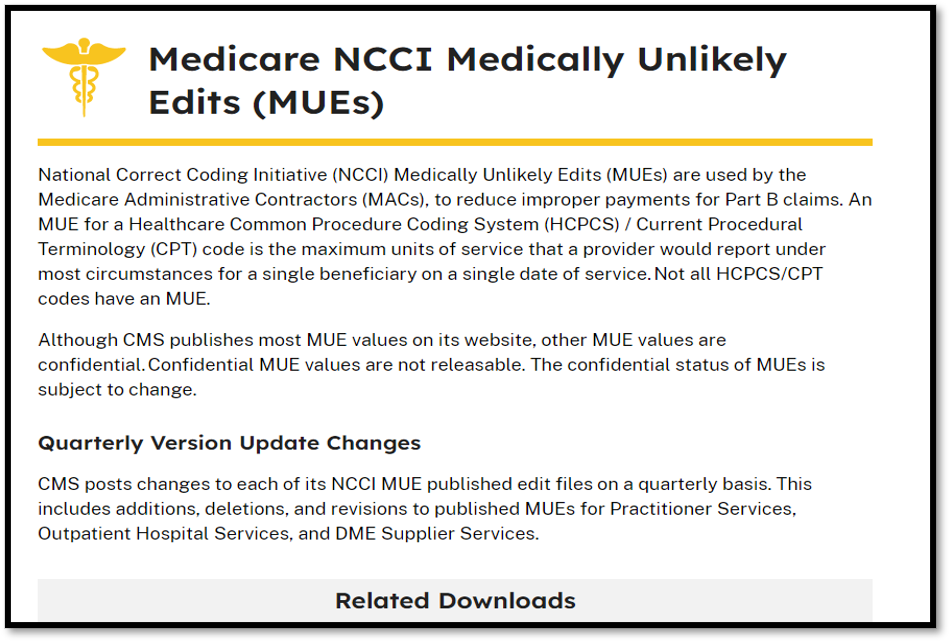 Image of the CMS Medically Unlikely Edits