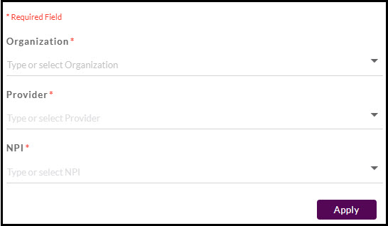 select your organization