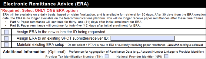 Electronic remittance advice (ERA)