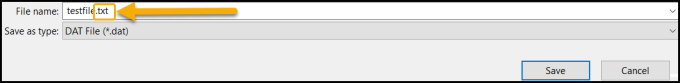 File name change after