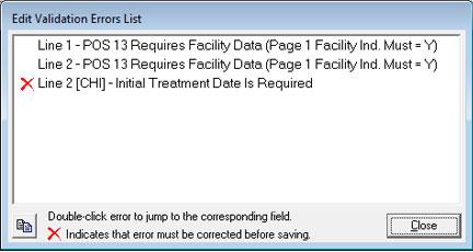 Error list