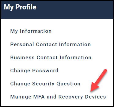my profile options