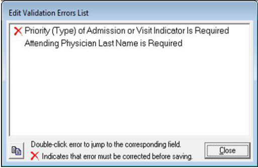 Institutional error validation