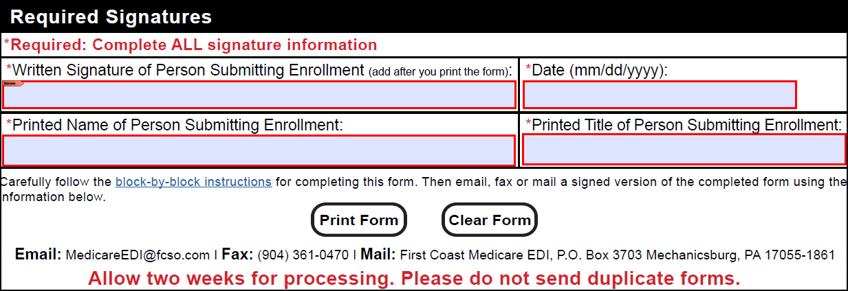 Requisitos de firma