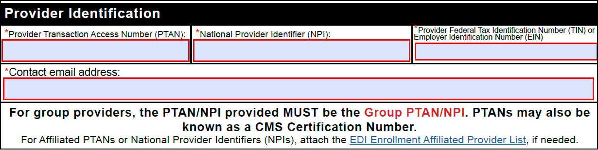 Identificación del proveedor